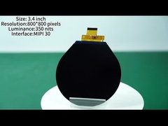 3.4 इंच गोल डिस्प्ले स्क्रीन 480x480 पिक्सल रिज़ॉल्यूशन MIPI इंटरफेस के साथ डिस्प्ले