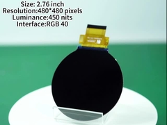 480*480 उच्च संकल्प टीएफटी डिस्प्ले कस्टम 2.76 इंच आरजीबी टीएफटी डिस्प्ले